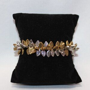 Golden and Silver Leaf Bracelet w/Beautiful Clasp